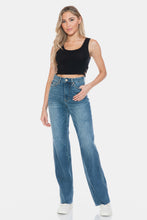 Load image into Gallery viewer, Judy Blue Tummy Control Cut Raw Hem Straight Jeans
