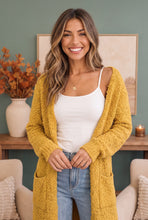 Load image into Gallery viewer, Falling For You Yellow Boucle Longline Cardigan
