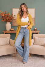 Load image into Gallery viewer, Falling For You Yellow Boucle Longline Cardigan
