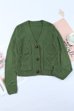 Load image into Gallery viewer, Cable-Knit Button Down V-Neck Cardigan (multiple color options)
