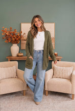 Load image into Gallery viewer, Cozy Days Open Knit Cardigan in Olive
