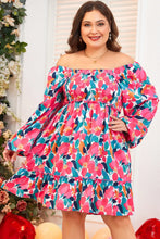 Load image into Gallery viewer, Smocked Floral Square Neck Balloon Sleeve Dress
