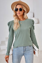 Load image into Gallery viewer, Round Neck Puff Sleeve Top (multiple color options)
