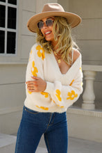 Load image into Gallery viewer, Floral Open Front Fuzzy Cardigan (multiple color options)
