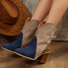 Load image into Gallery viewer, Suede Square Toe Block Heel Boots  (multiple color options)
