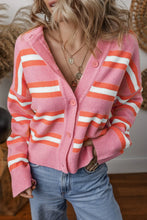 Load image into Gallery viewer, Striped Button Up Long Sleeve Cardigan
