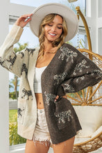 Load image into Gallery viewer, Open Front Long Sleeve Contrast Cardigan
