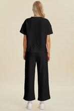 Load image into Gallery viewer, Texture Round Neck Short Sleeve Top and Pants Set  (multiple color options)
