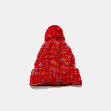 Load image into Gallery viewer, Contrast Cable-Knit Hat with Pompom (multiple color options)
