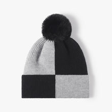 Load image into Gallery viewer, Color Block Knit Hat with Pom-pom (multiple color options)
