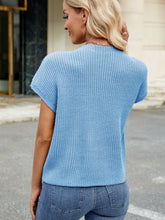 Load image into Gallery viewer, Round Neck Short Sleeve Sweater (multiple color options)
