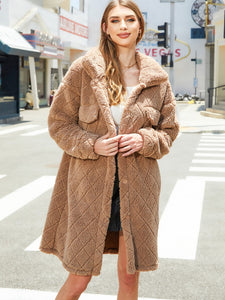 Texture Button Up Dropped Shoulder Coat (multiple color options)