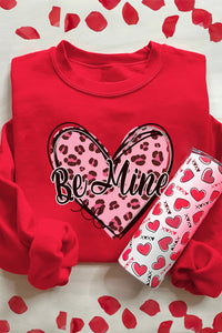 Valentine's Day BE MINE Heart Long Sleeve Graphic Sweatshirt