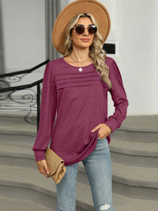 Round Neck Long Sleeve Top (multiple color options)