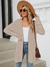 Load image into Gallery viewer, Pocketed Open Front Long Sleeve Cardigan (multiple color options)
