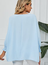 Load image into Gallery viewer, Smocked Lantern Sleeve Round Neck Blouse (multiple color options)
