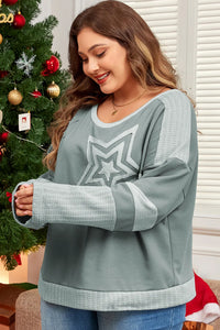 Star Round Neck Long Sleeve Top