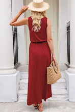 Load image into Gallery viewer, Slit Round Neck Sleeveless Dress
