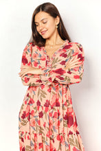 Load image into Gallery viewer, Weekend Away Floral Frill Trim Flounce Sleeve Plunge Maxi Dress (2 color options)
