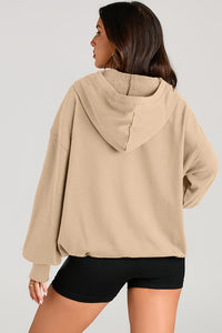 Pocketed Half Zip Long Sleeve Hoodie (multiple color options)