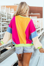 Load image into Gallery viewer, Color Block Round Neck Long Sleeve Top (multiple color options)
