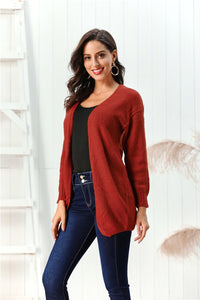 Open Front Long Sleeve Cardigan (multiple color options)