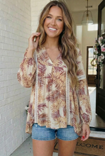 Load image into Gallery viewer, Tropical Palms Boho Babydoll Top

