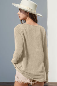 Notched Thumbhole Long Sleeve Top (multiple color options)