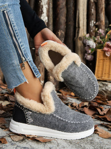 Furry Suede Round Toe Flat Sneakers (multiple color options)