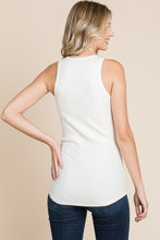 Load image into Gallery viewer, Ribbed Round Neck Tank in Cream
