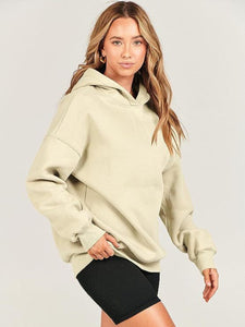 Dropped Shoulder Long Sleeve Hoodie (multiple color options)