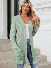 Load image into Gallery viewer, Pocketed Open Front Long Sleeve Cardigan (multiple color options)
