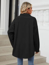 Load image into Gallery viewer, Collared Neck Long Sleeve Dropped Shoulder Shirt (multiple color options)
