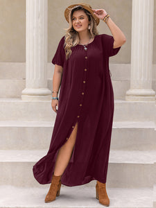 Round Neck Half Sleeve Dress (2 color options)
