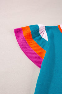 Color Block Round Neck Knit Top (multiple color options)