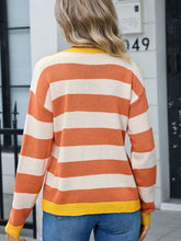 Load image into Gallery viewer, Striped Round Neck Dropped Shoulder Sweater (multiple color options)
