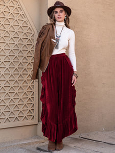 Slit Ruffled Wide Leg Pants (multiple color options)