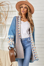 Load image into Gallery viewer, Geometric Open Front Long Sleeve Cardigan (multiple color options)
