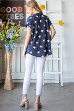 Load image into Gallery viewer, Star Print V-Neck Short Sleeve T-Shirt
