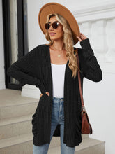 Load image into Gallery viewer, Pocketed Open Front Long Sleeve Cardigan (multiple color options)
