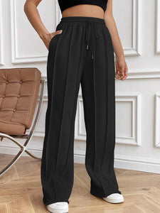 Drawstring Elastic Waist Pants with Pockets (multiple color options)