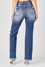 Load image into Gallery viewer, RISEN Raw Hem Distressed Straight Jeans
