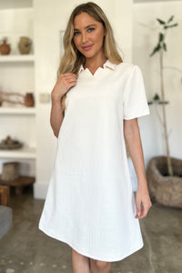 Texture Short Sleeve Dress (multiple color options)