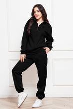 Load image into Gallery viewer, Half Zip Long Sleeve Sweatshirt and Pants Set (multiple color options)
