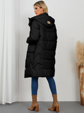 Load image into Gallery viewer, Long Sleeve Longline Hooded Winter Coat (multiple color options)
