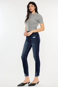 Cat's Whiskers Raw Hem High Waist Jeans by Kancan
