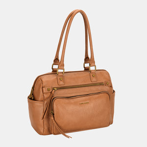 David Jones Zipper PU Leather Handbag (2 color options)