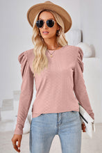 Load image into Gallery viewer, Round Neck Puff Sleeve Top (multiple color options)
