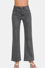 Load image into Gallery viewer, Acid Washed Frayed Hem Bootcut Jeans in Dark Grey
