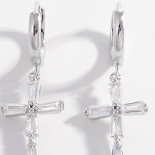 Load image into Gallery viewer, 925 Sterling Silver Zircon Cross Earrings (gold or silver)
